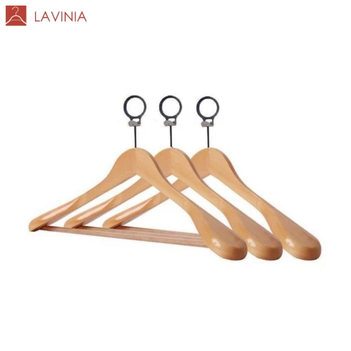 Wide Shoulder Solid Wood Hotel Luxury Hanger